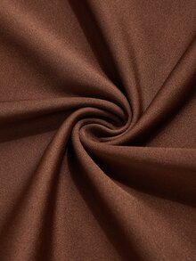 Poshavie Poshavie Plus Size Women's Minimalist Casual Elegant Dress, Comfortable Elastic Fabric Versatile Classic, Suitable For Commute Office Formal Brown Autumn - Brown - View 9
