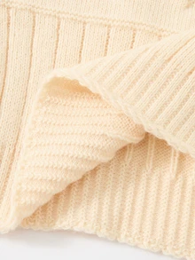 Tween Girl Autumn/Winter Fashion Five-Pointed Star Pattern Jacquard Khaki Knit Sweater Long Sleeve Shirt - Beige - View 5