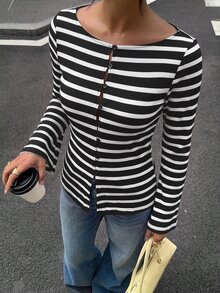 Siren Gaze All-Season New Embroidered Long Sleeve Blouse For Women - Black - View 4