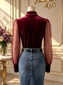 GlowEve Fall Clothes FOR WomenWomen Blouses & Shirts - Burgundy - View 2