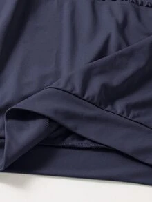 SHEIN 青少年男孩拼色寬鬆長袖連帽衫套裝，冬季，街頭風，畢業季，開學季 - 藏蓝色 - 查看 8