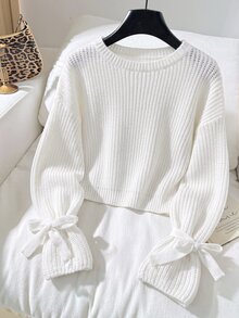 SHEIN Tween Girl Tween Girl White Autumn Casual School - White - View 8