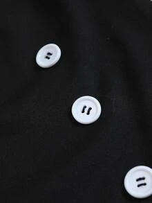Weeklong Plus Size Women Asymmetric Collar Stud Decor Casual Everyday T-Shirt Blouse Autumn Winter - Black - View 6