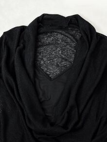 LUMIGAL Women's Black Knit Cowl Neck Top, Casual Commute Style For Spring & Autumn - Black - View 5