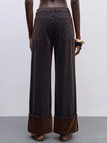 Maija Celana Jeans Longgar Kancing Serbaguna untuk Wanita, Cocok untuk Pemakaian Sehari-hari - Dark Wash - View 2