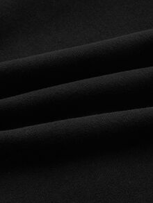 Muchica Cropped Casual Minimalist Hooded Short Loose Fit Women's Sweatshirt Suitable For Layering - Black - View 4