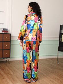 Chillnights PJS8 Women's Satin Digital Print Pajama Set - Multicolor - View 2
