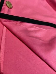 SHEIN Clasi 大尺碼女款拼色休閒日常長袖夾克 - 玫紅色 - 查看 7