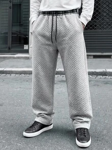 Manfinity CasualCool Men's Casual Drawstring Waist Sweatpants, Versatile For Daily Wear And Outings - Grey - View 5