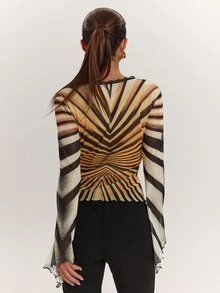 SHEIN BAE Women's Colorblock Casual Daily Long Sleeve Top - Multicolor - View 2
