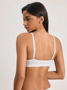 Ocili Seamless One-Piece Knit Comfortable Minimalist Pink Girl Knitted Comfort Women Spliced Mini Lace Bra - White - View 3