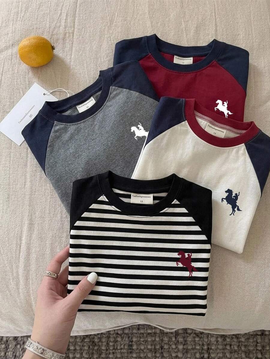 SHEIN 4PCS Young Boys T-Shirts - Multicolor - View 1