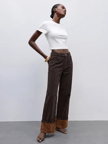 Maija Celana Jeans Longgar Kancing Serbaguna untuk Wanita, Cocok untuk Pemakaian Sehari-hari - Dark Wash - View 3