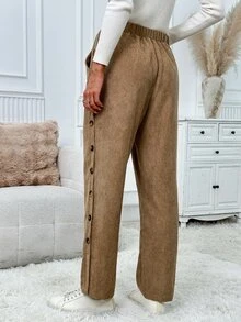 Holdful Holdful Women's Autumn/Winter New Casual Button-Down Pants - Khaki - View 2