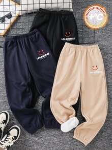 SHEIN 3 piezas de pantalones de chándal para niños preadolescentes - Multicolor - Ver 1