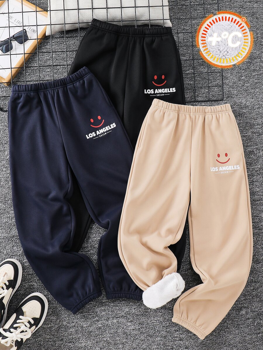 SHEIN 3 piezas de pantalones de chándal para niños preadolescentes - Multicolor - Ver 1