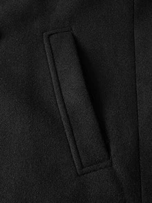 EASEVO Men Plus Size Solid Double Breasted Overcoat Halloween Winter Party Autumn  - Black - View 7