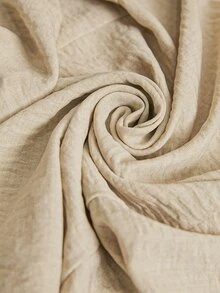 Freevana Gaun Pesta Maxi Wanita Elegan Warna Beige dengan Lengan Flare Panjang, Detail Kerut dan Drape, serta Hiasan Logam Emas - Aprikot - View 8