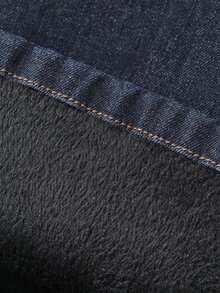 DAZY Women's Double-Breasted Zipper Half-Placket Elegant Fashion Versatile Denim Flare Pants - Dark Wash - View 9