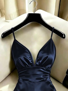 SHEIN Franclia Women's Solid Color Casual Everyday Camisole Jumpsuit - Navy Blue - View 4