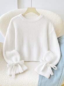 SHEIN Tween Girl Tween Girl White Autumn Casual School - White - View 1
