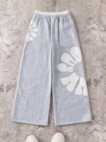 SHEIN 兒童青少年男孩休閒街頭風運動灰色2合1直筒長褲，Y2K下身褲，適合秋冬、學校、家庭聚會、度假、派對，秋季穿搭，冬季穿搭，男孩服飾 - 彩色 - 查看 4