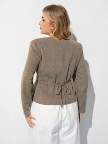 Maija Plus Size Women Solid Color Casual Daily Blazer - Multicolor - View 2