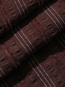 Dazy Tall Women's Striped Tie Front Shirt & Long Pants Casual Two Pieces Set - Brown - View 9
