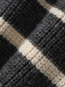 DAZY Infant Girl Round Neck 2 In 1 Korean Style Striped Long Sleeve Sweater Set - Grey - View 10