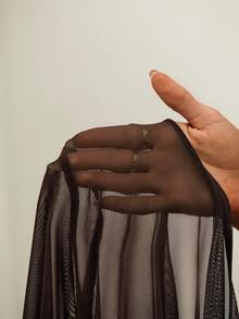 SHEIN Glamour Women Cover Ups - Coffee Brown - View 4