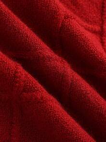 SHEIN Women's Sexy Plush Scarf And Long Sleeve Sweater Set - Red - View 10