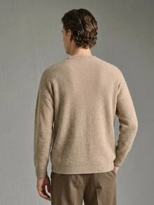 Calmiston Contains Wool Men Cardigans Cardigan Men Fall Clothes For Men Casual Daily Wear Festival Boys Fall/Winter Daily New Pull, Sweaters カーディガン - Khaki - View 5