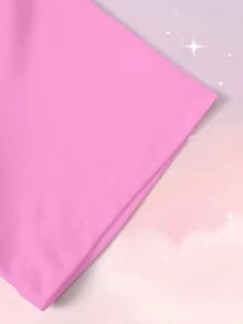 SHEIN X Care Bears 女款卡通印花圓領短版T恤 - 白色 - 查看 6