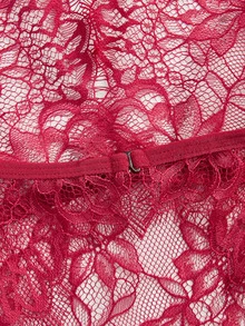 AltBold Black & Red Wire-Free French Lace Women's Backless Bra Set, 2pcs - Multicolor - View 8