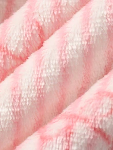 DAZY Women's Comfortable Versatile Striped Long Sleeve Soft Plush Robe - Pink - View 9