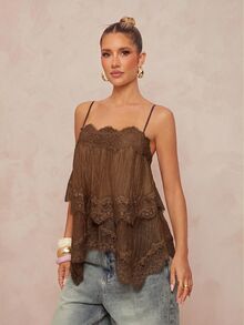 Lumalex New Coffee Color Tassel Draped U-Neck Bodycon Straight Long Dress - Coffee Brown - View 6