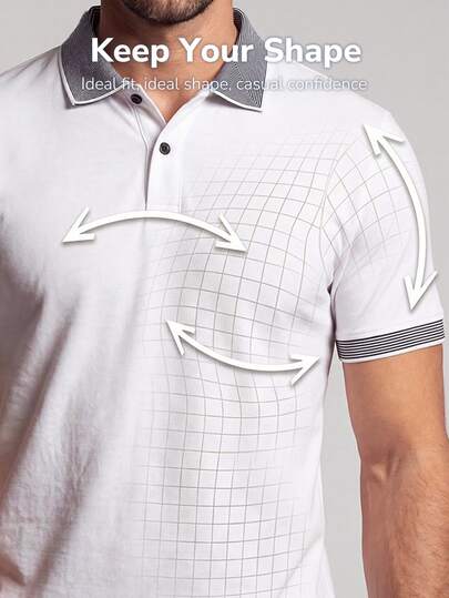 TekDrob Anti-Odor Modal Slim Polo With Jacquard Contrast Details