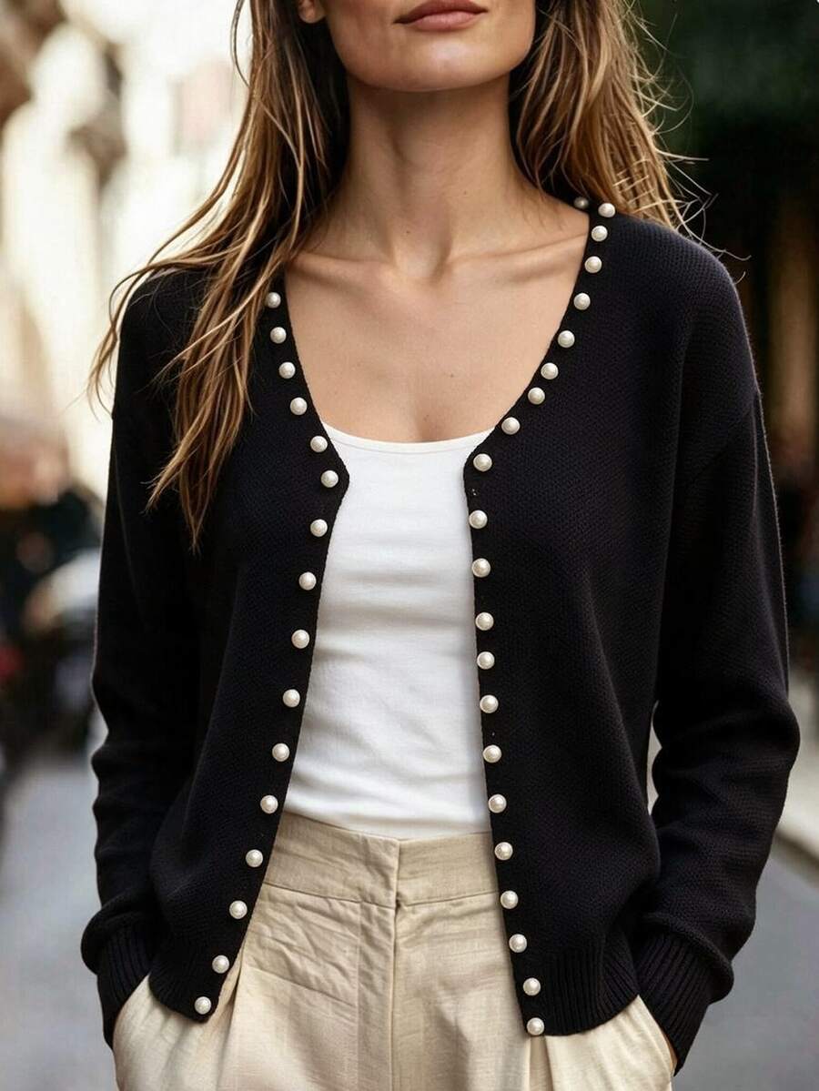 SHEIN Cárdigans de Mujer - Negro - Ver 1