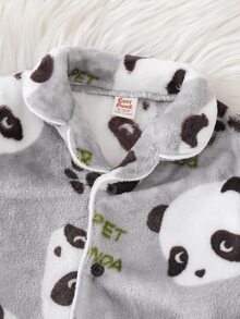 Cozy Pixies 男嬰卡通熊貓長袖上衣與長褲家居服套裝 - 彩色 - 查看 4