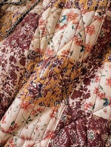 SHEIN Clasi 女款全印花休閒百搭棉填充背心外套 - 彩色 - 查看 6