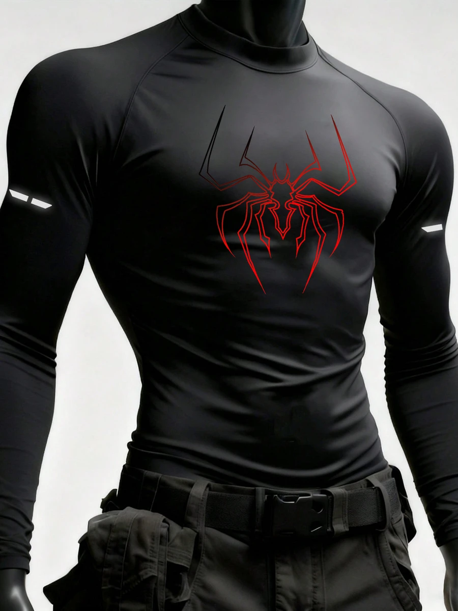 Gym Rark Men's Long Sleeve High Neck Sports T-Shirt - Black - View 1