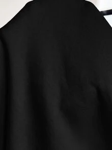 SHEIN Maternity Solid Color Round Neck Raglan Long Sleeve Casual Nursing Sweatshirt Winter - Black - View 9