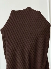 SHEIN Maternity Solid Color Off-Shoulder Casual Daily Wear Jumpsuit - Brown - View 6