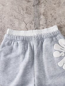 SHEIN 兒童青少年男孩休閒街頭風運動灰色2合1直筒長褲，Y2K下身褲，適合秋冬、學校、家庭聚會、度假、派對，秋季穿搭，冬季穿搭，男孩服飾 - 彩色 - 查看 5