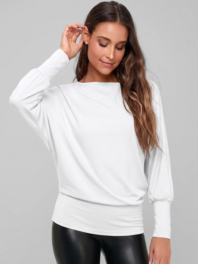 Amorya Women's New Elegant Round Neck Comfortable Knit Casual Outing Top
