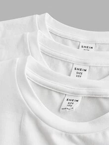 SHEIN Girlism 女童（大）T恤 - 白色 - 查看 3
