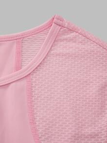 SHEIN Dewbera 女款拼色休閒日常運動上衣 - 淺粉色 - 查看 6