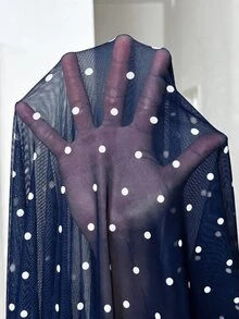 SHEIN Polka Dot Print Round Neck Long Sleeve Elegant Maternity Nursing Dress Fall - Blue and White - View 9