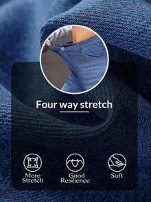 Flexra Festival Plus Size Women Blue Stretch Sexy Skinny Flare Jeans - Dark Wash - View 9