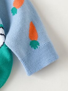 LOONEY TUNES X SHEIN Sweater Kasual Lengan Panjang Leher Bulat Motif Kartun Anak Laki-Laki - Biru - View 5